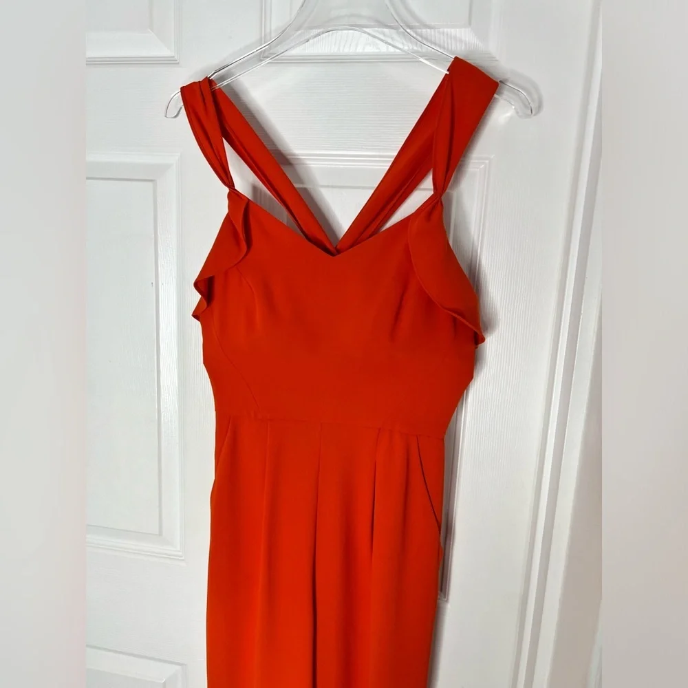 Reiss Open Back Pants Jumpsuit Orange Sz 2